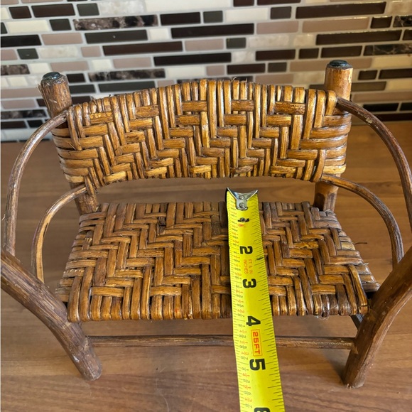 Vintage Wooden Rattan Doll Furniture Bench - Picture 6 of 7